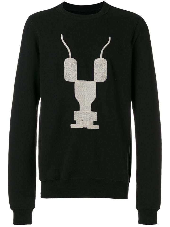 Rick Owens Drkshdw Patterned Crew Neck Sweatshirt - Black