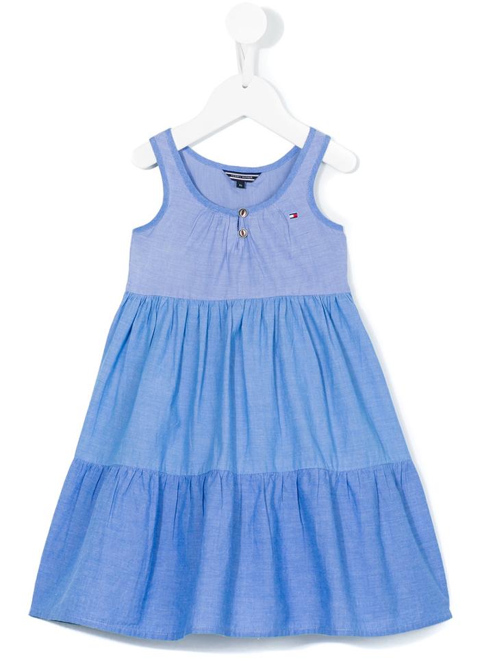 Tommy Hilfiger Junior - Flared Dress - Kids - Cotton - 12 Mth, Blue