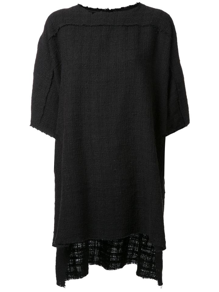 Faith Connexion Woven Raw Edge T-shirt - Black