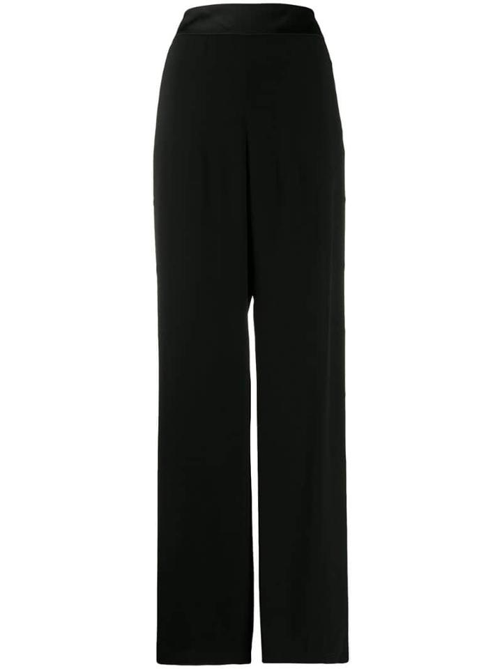 Balmain Buttoned Flared Crepe Trousers - Black