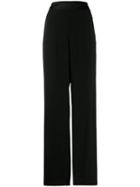 Balmain Buttoned Flared Crepe Trousers - Black