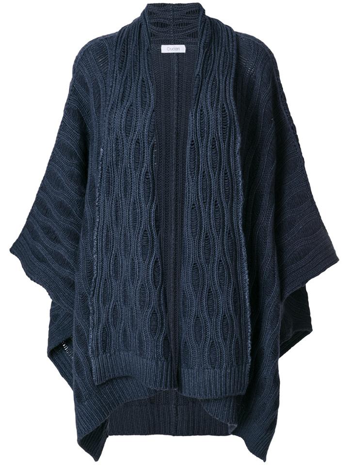 Cruciani Cashmere Embroidered Cape - Blue