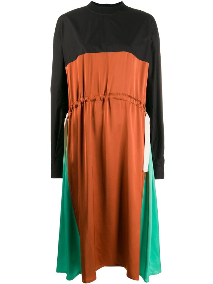 Plan C Long Sleeve Turtleneck Midi Dress - Black