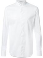 Paolo Pecora Spread Collar Shirt, Men's, Size: 41, White, Cotton/polyamide/synthetic Enamel