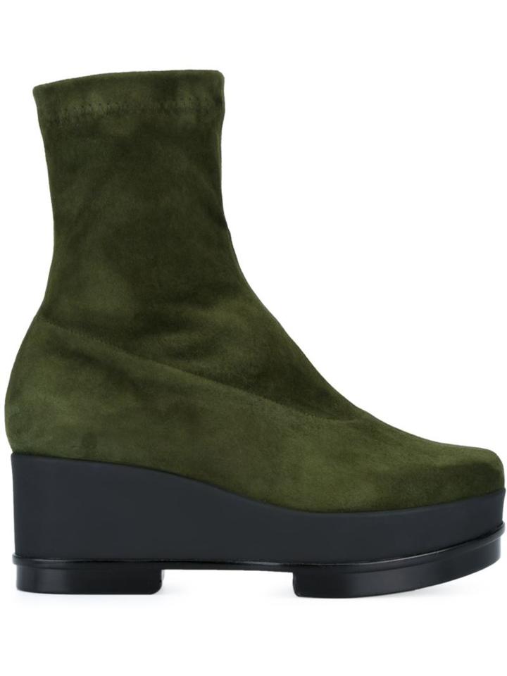 Robert Clergerie Wedge Boots, Women's, Size: 37, Green, Lamb Skin