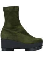 Robert Clergerie Wedge Boots, Women's, Size: 37, Green, Lamb Skin