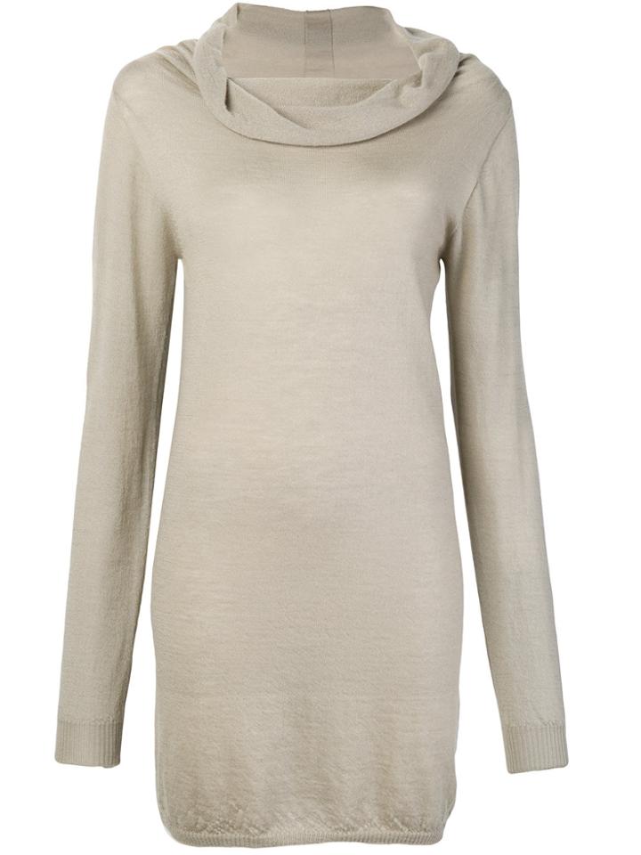 Rick Owens Cashmere Cowl Neck Jumper - Nude & Neutrals