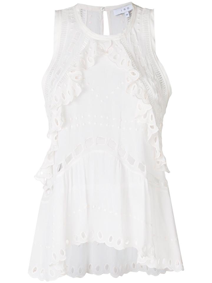 Iro Eyelet Embroidered Sleeveless Top - Nude & Neutrals