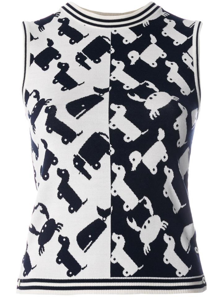 Thom Browne Silk Blend Toy Icon Shell Top - Blue