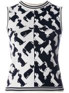 Thom Browne Silk Blend Toy Icon Shell Top - Blue