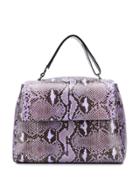 Orciani Reptile Print Tote Bag - Purple