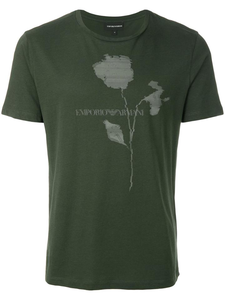 Emporio Armani Rose Silhouette T-shirt - Green