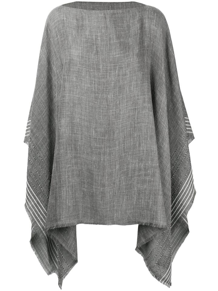 Rag & Bone Corded Stripe Poncho - Grey