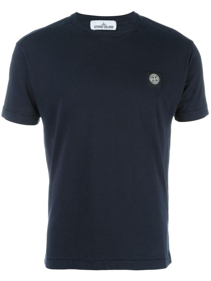 Stone Island Chest Patch T-shirt, Men's, Size: Small, Blue, Cotton