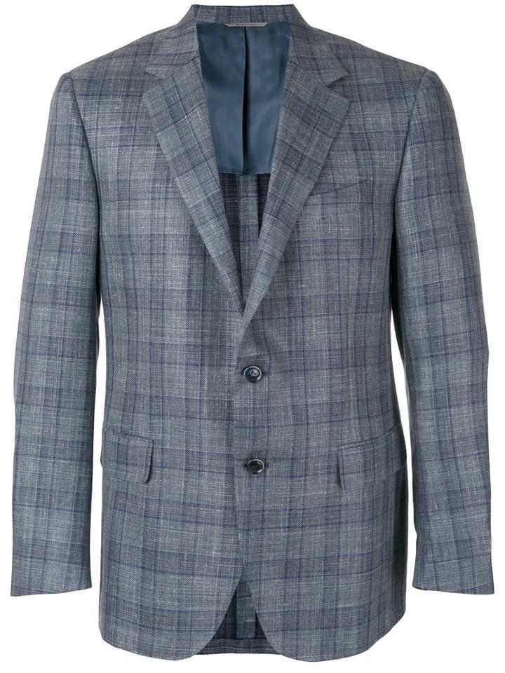 Canali - Checked Blazer - Men - Silk/linen/flax/cupro/wool - 48, Grey, Silk/linen/flax/cupro/wool