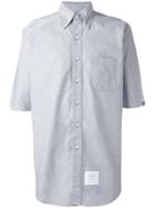 Thom Browne Logo Patch Shirt, Men's, Size: 3, Grey, Cotton