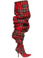 Y / Project Check 110 Thigh-high Wool Boots - Red