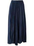 Alice+olivia Pleated Jacquard Skirt, Women's, Size: 4, Blue, Silk/nylon/polyester/spandex/elastane