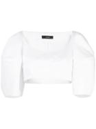 Ellery Structured Sleeve Cropped Blouse - White