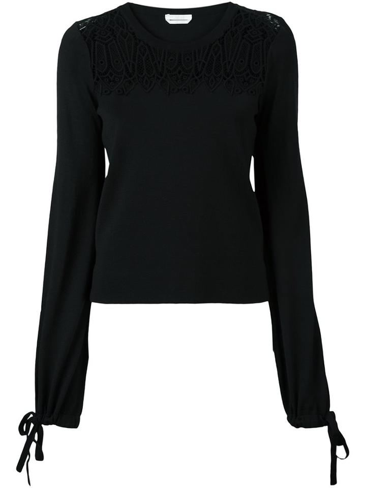 Chloé Embroidered Lace Jumper, Women's, Size: Xs, Black, Silk/cotton/polyester/wool