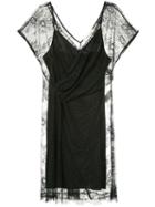 Diane Von Furstenberg Ruched V-neck Dress - Black