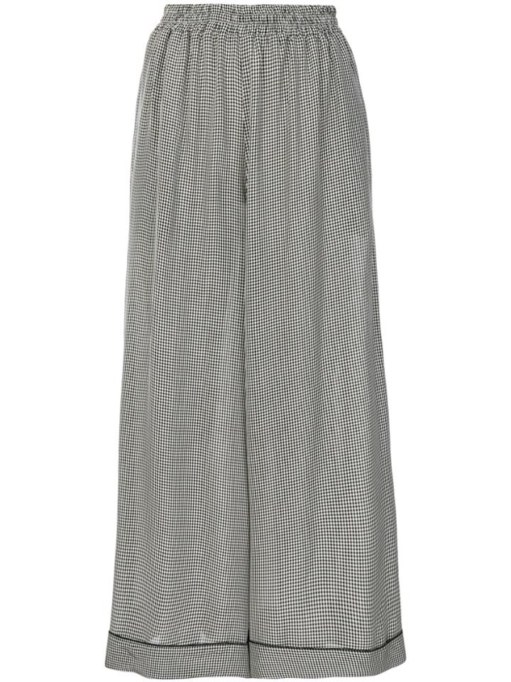 Sara Lanzi Gingham Palazzo Pants - Black