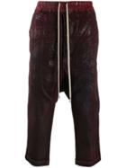 Rick Owens Drkshdw Wax Dyed Cropped Trousers - Red