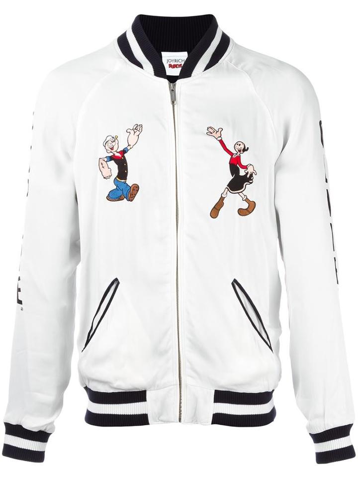 Joyrich 'popeye & Olive Souvenir' Jacket, Men's, Size: Large, White, Rayon/cotton