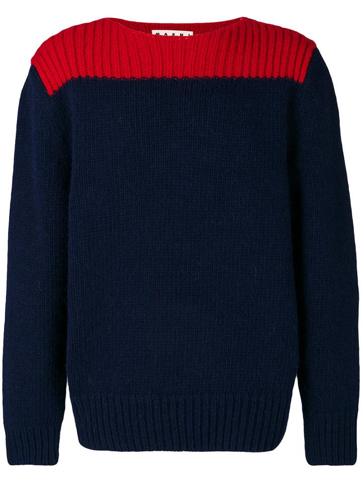 Marni - Ribbed Colour Block Sweater - Men - Wool/alpaca - 48, Blue, Wool/alpaca