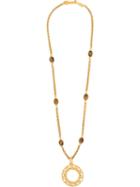 Chanel Pre-owned Loupe Motif Chain Necklace - Gold