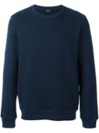 A.p.c. Plain Sweatshirt, Men's, Size: Large, Blue, Cotton/acrylic/other Fibres
