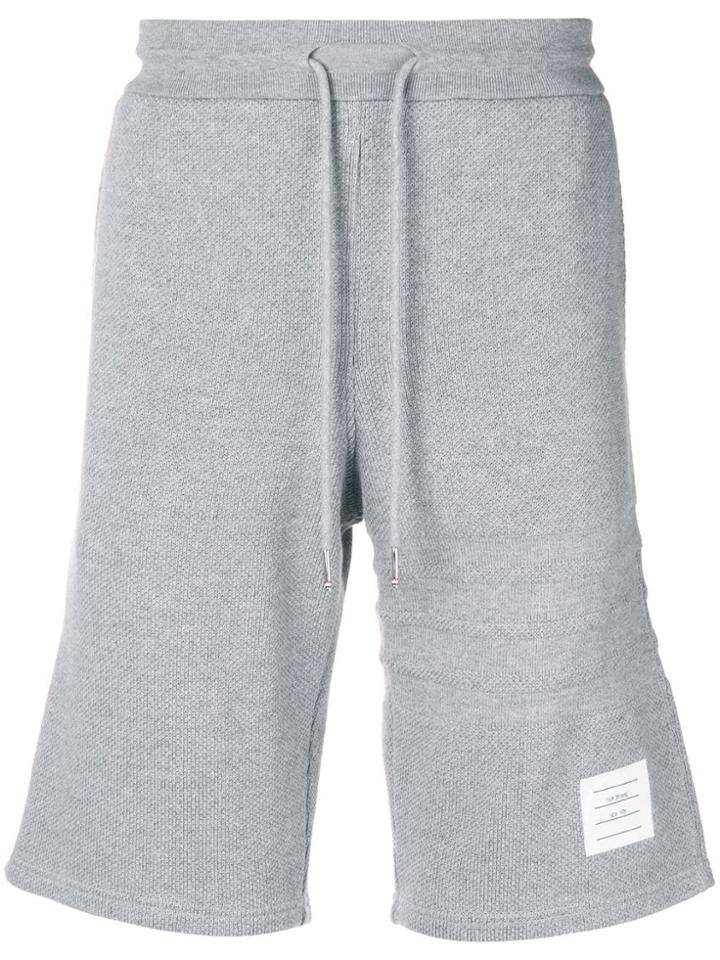Thom Browne 4-bar Honeycomb Piqué Sweatshort - Grey