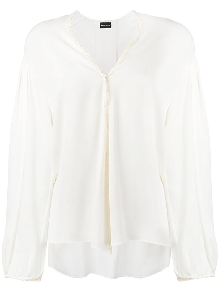 Lace Detail Blouse - Women - Silk/cotton - 34, White, Silk/cotton, Magda Butrym