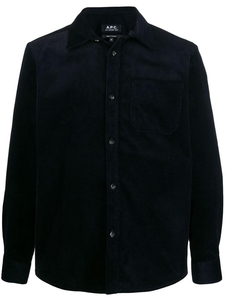 A.p.c. Long Sleeve Shirt Jacket - Blue