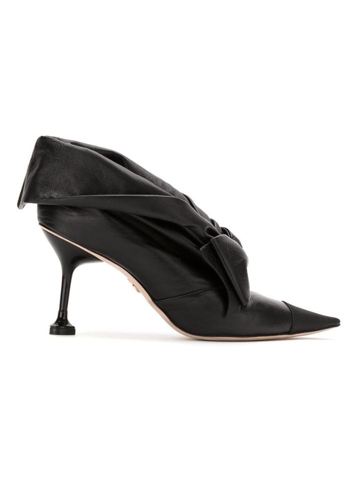 Andrea Bogosian Bow Leather Pumps - Black