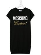 Moschino Kids Couture! Embroidered T-shirt Dress - Black