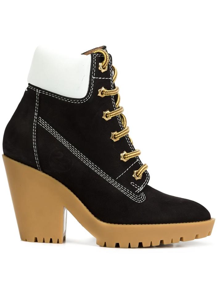 Maison Margiela Chunky Heel Lace-up Boots - Black