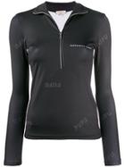 Natasha Zinko Zip Front Logo Top - Black