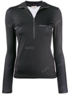 Natasha Zinko Zip Front Logo Top - Black