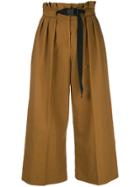 Kenzo Cropped High Waisted Trousers - Brown