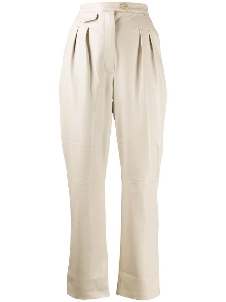 Nanushka Mitsu Faux Leather Trousers - Neutrals