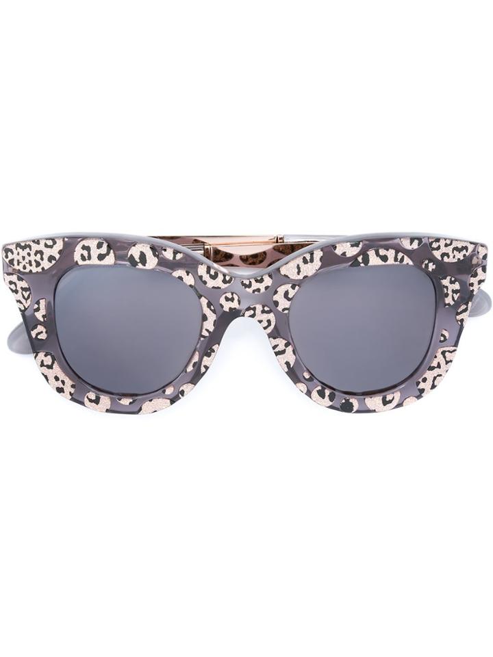 Cutler & Gross Leopard Print Sunglasses - Black