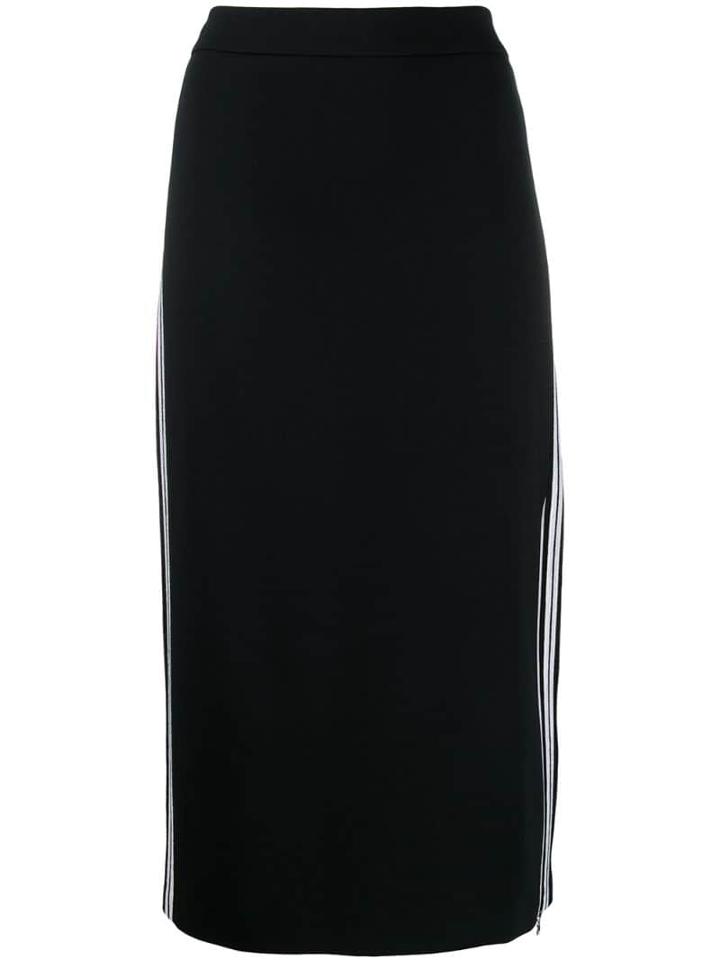 D.exterior Striped Detail Skirt - Black