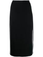 D.exterior Striped Detail Skirt - Black