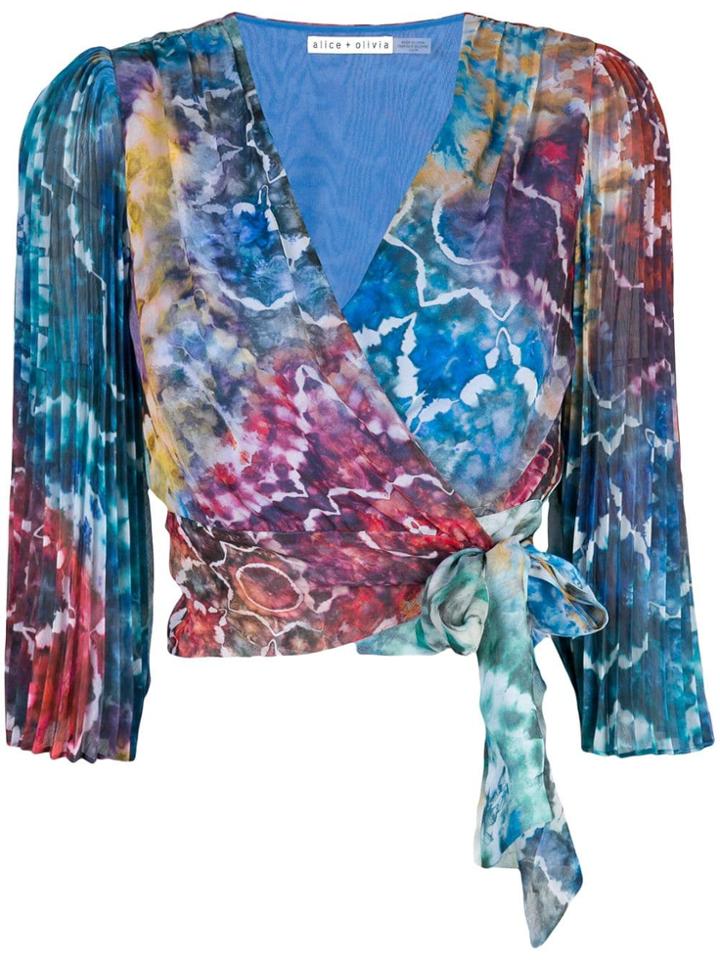Alice+olivia Bray Tie Dye Blouse - Blue