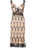 Paco Rabanne Rose Print Sundress - Black