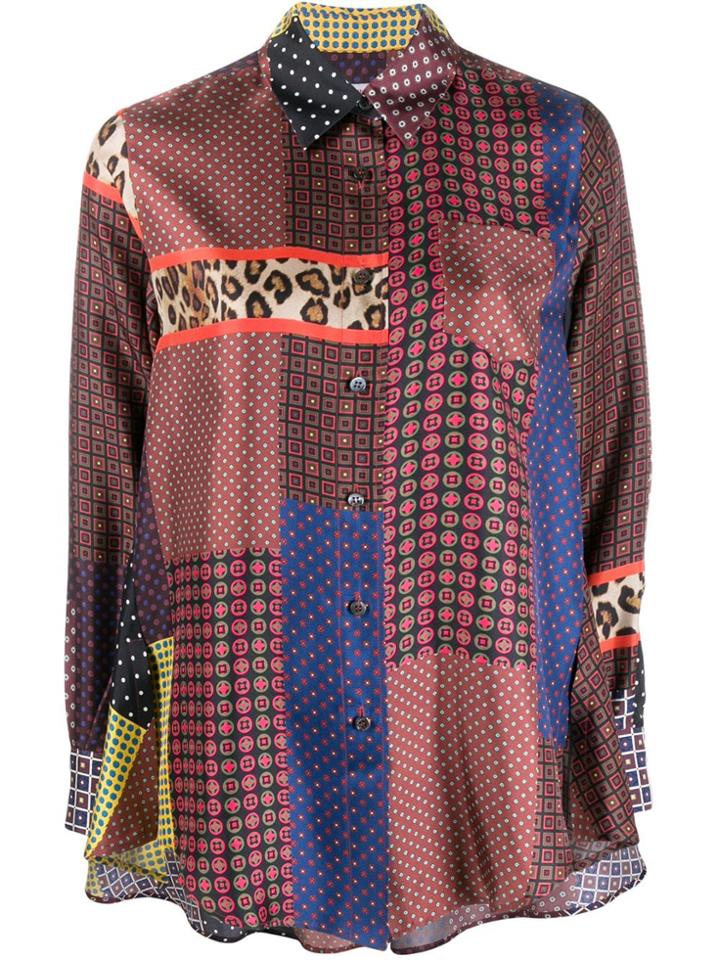 Alberto Biani Multi-panel Silk Shirt - Red