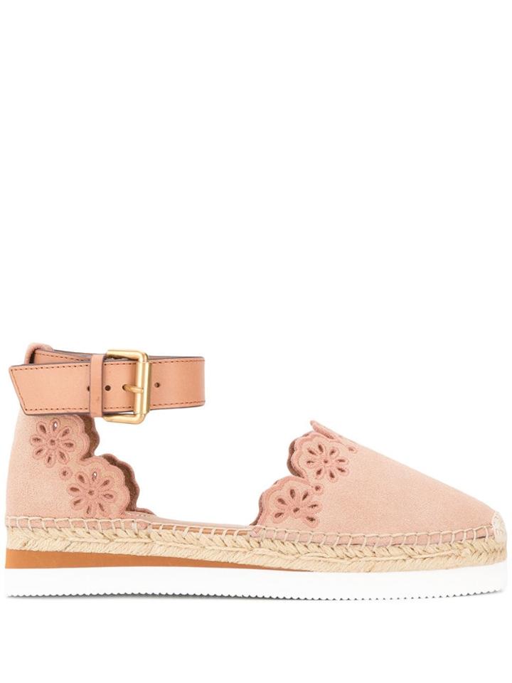 See By Chloé Broderie Anglaise Espadrilles - Pink