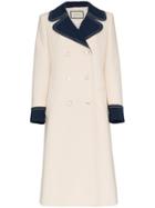 Gucci Double Breasted Bi Colour Wool Coat - Neutrals