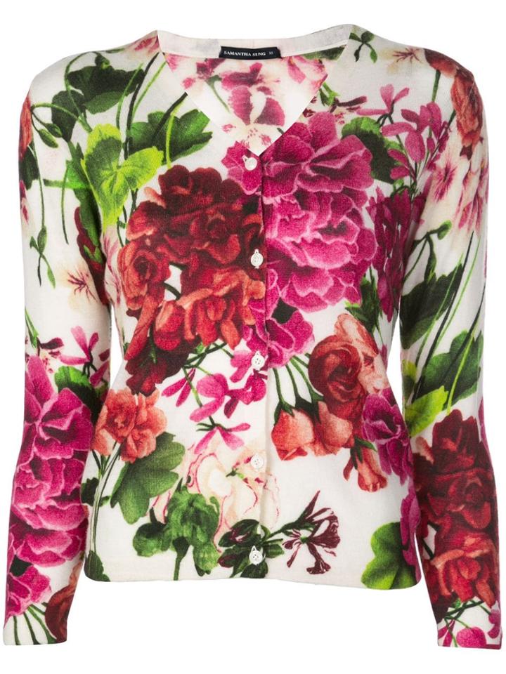 Samantha Sung Charlotte Blossom Print Cardigan - Pink